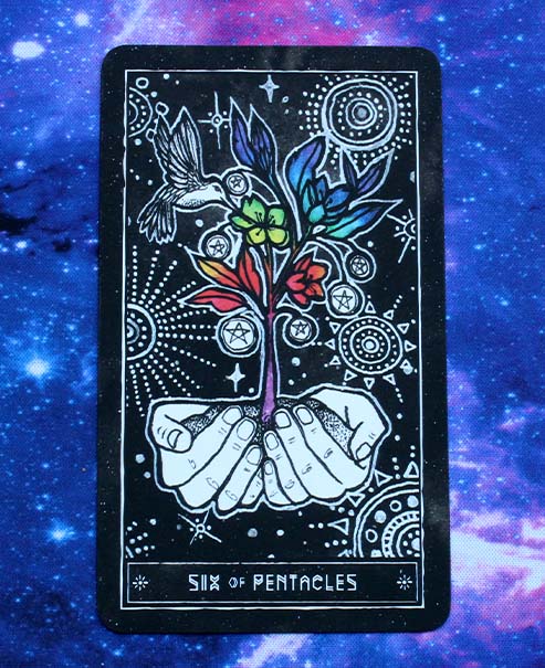 6 de deniers cosmic visions tarot