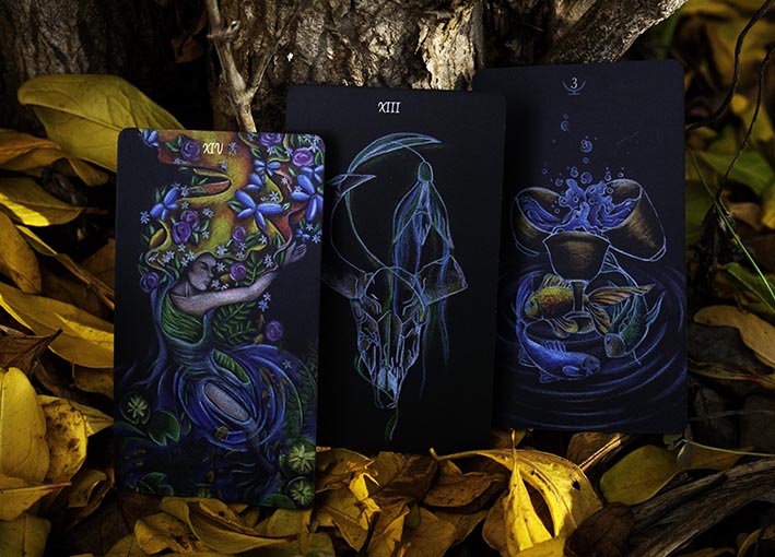 Lili Black mini tarot, 3 cartes