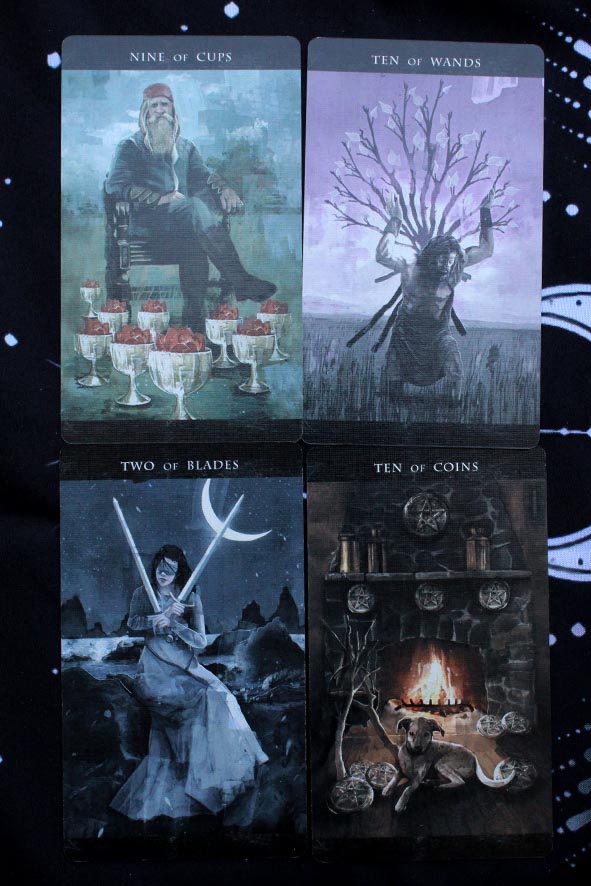 les 4 suites the darkness of light tarot